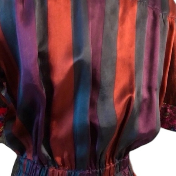 Vintage Y2K Jean Paul Gaultier Italy Striped Button Down Dress, Jewel Tones, S - Picture 7 of 9